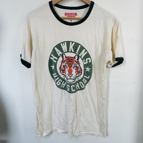 Stranger Things Hawkins High Mascot Ringer Tee - M - Picture 1 of 3